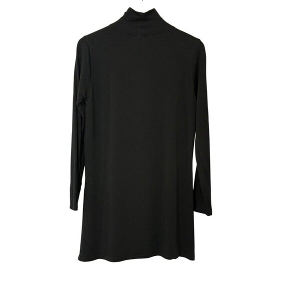 Eileen Fisher System Black High Neck Long Sleeve Tunic Top Soft Versatile Size S - Picture 3 of 6
